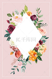 海报设计花艺背景图片_花艺粉色花朵花店植物背景
