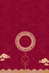 海报开工大吉背景图片_红色中国风新年开门红海报背景