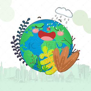 低碳环保背景图片_公益环保绿色拯救地球建筑风力发电海报背景