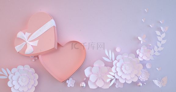 感恩背景图片_520情人节女王节浪漫立体花唯美花朵背景