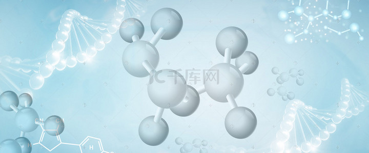 细胞分子背景图片_蓝色研究医学基因细胞背景