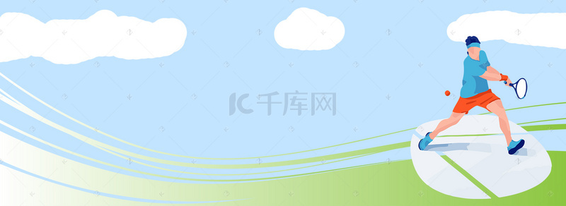 电商电招背景图片_秋季运动网球用品促销banner