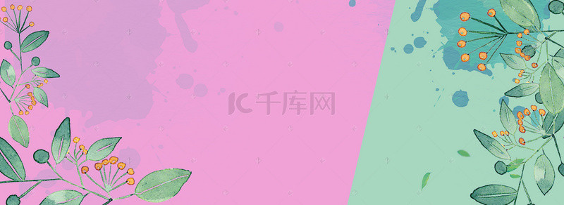 天猫卡通购物背景图片_春夏上新粉色卡通banner