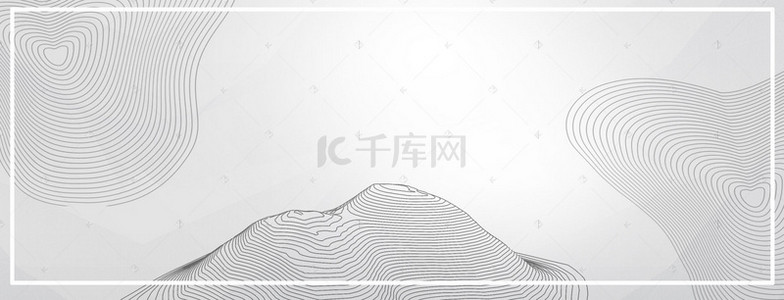 灰色扭曲线条性冷淡风banner背景