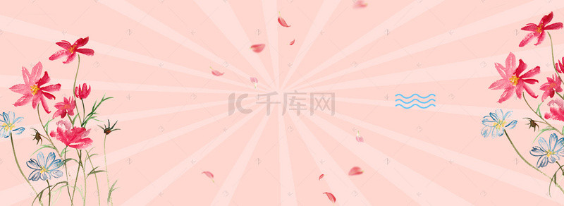 春季童装背景背景图片_淘宝2017春季新品甜美粉色童装海报背景