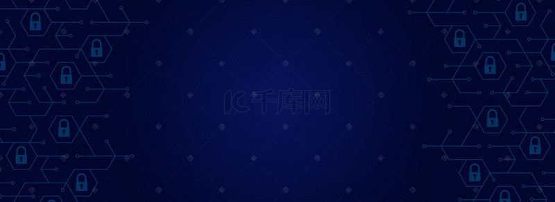 蓝色商务科技信息安全banner背景