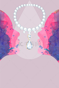 高贵典雅背景图片_粉色可爱甜蜜菱形钻石闪耀广告背景