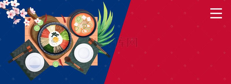 韩国餐饮文化宣传背景海报