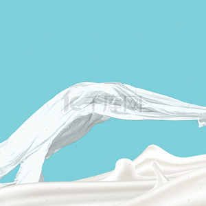 白色丝绸牛奶食品促销PSD分层主图背景