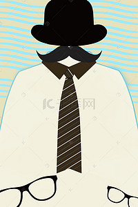 胡子父亲节背景图片_父亲节矢量卡通衬衫帽子胡子背景