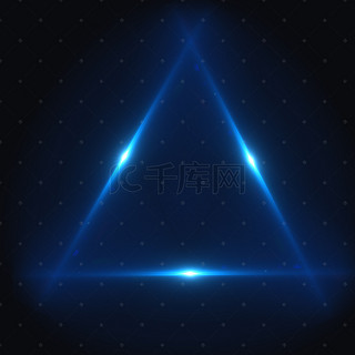 三角背景图片_科技感几何组合三角蓝光亮光