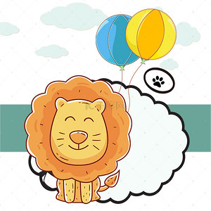狮子背景图片_卡通宣传海报设计