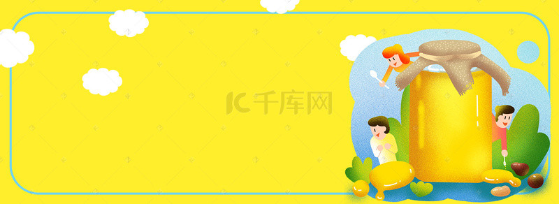 天然蜂蜜清新文艺banner