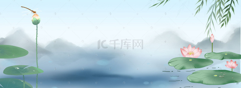 水墨鱼背景图片_纹理质感复古banner