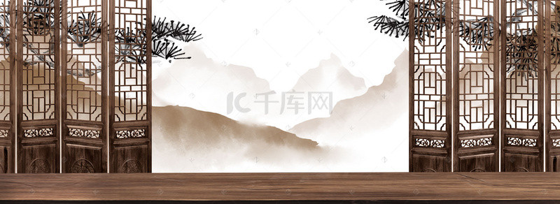 木质风背景图片_中国风酒水茶叶banner