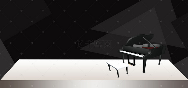 钢琴辅导班招生背景图片_暑假钢琴补习班招生文艺黑色背景