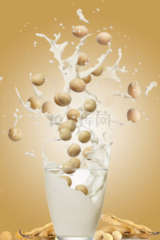 饮料海报背景图片_豆浆食品饮料背景