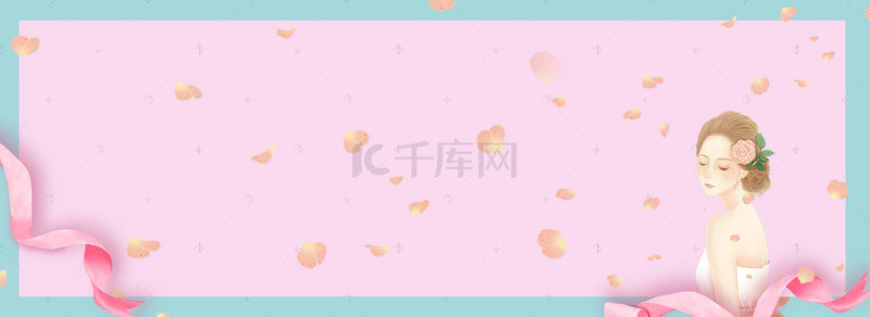 女神宣传背景图片_清新文艺浪漫女生节宣传banner背景