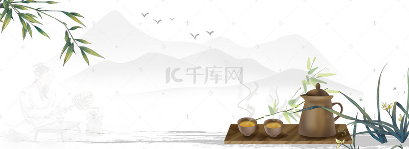 茶文化背景背景图片_中国风茶文化背景banner