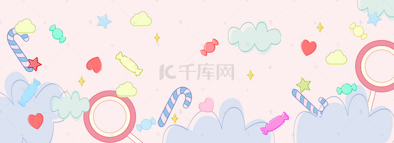 小清新粉色banner淘宝海报背景