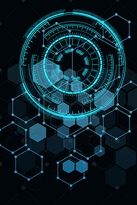 蓝色科技商业海报背景图片_蓝色商务科技智能电子海报