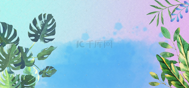 春天文艺小清新渐变绿banner