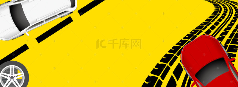 疯狂汽车节黄色卡通banner