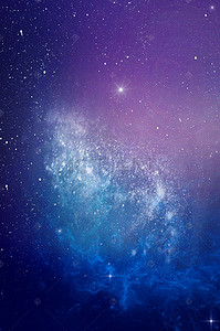 银河星空星云背景图片_蓝色大气梦幻星空海报