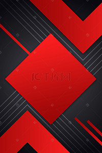 大气拼接背景图片_商务企业红黑撞色几何拼接大气海报