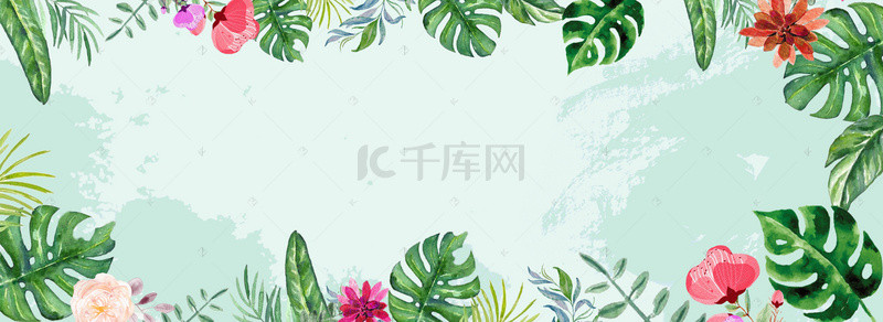 海报文艺服装背景图片_手绘春季新品上市banner海报背景