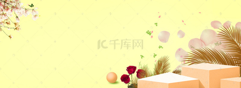 樱花背景图片_玫瑰花瓣背景banner