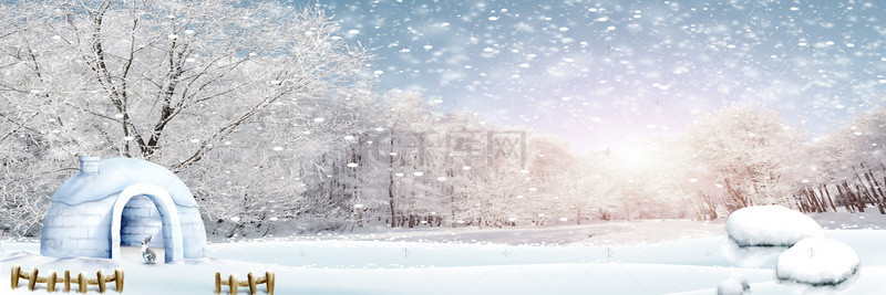 大雪背景图片_大气简约冬季背景模板