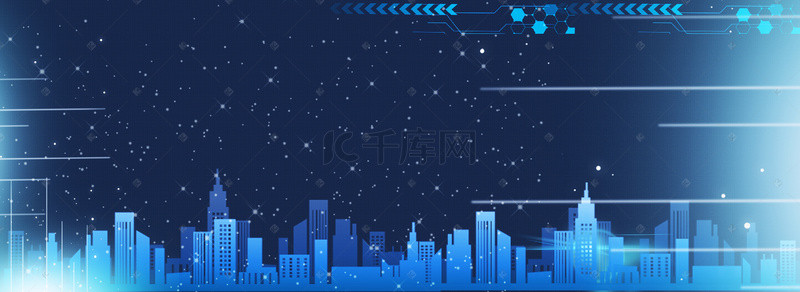 建筑背景图片_城市建筑科技粒子banner