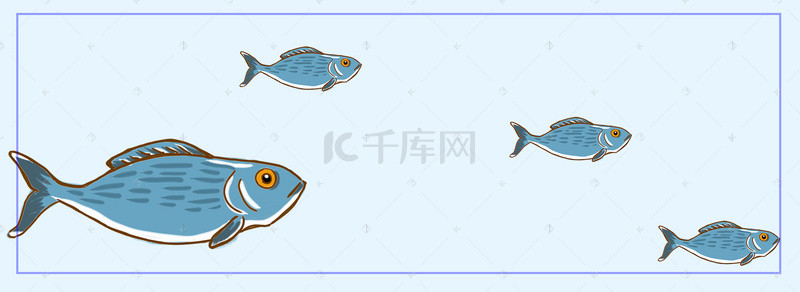 特惠美食背景图片_蓝色海鲜鱼美食开渔季banner