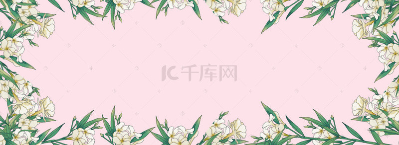 感恩节天猫背景图片_感恩节花清新粉色banner背景