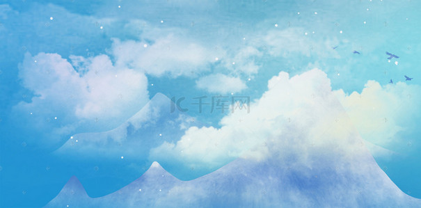 中国风手绘场景古风水墨banner