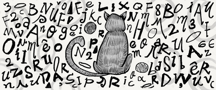动物小清新背景背景图片_创意字母底纹背景手绘英文字母