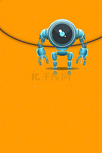 卡通机器人海报背景