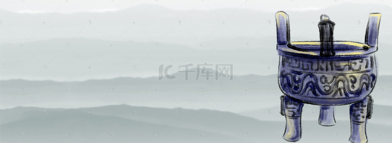 灰色企业文化背景图片_中式灰色水墨企业文化海报背景