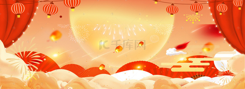 春晚背景图片_2019年春节新年跨年灯笼banner