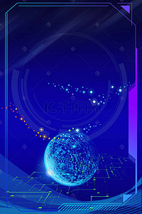 科技触屏背景图片_蓝色科技未来人工工智能科学
