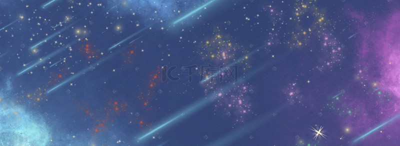 科技背景图片_蓝色的卡通星空夜景