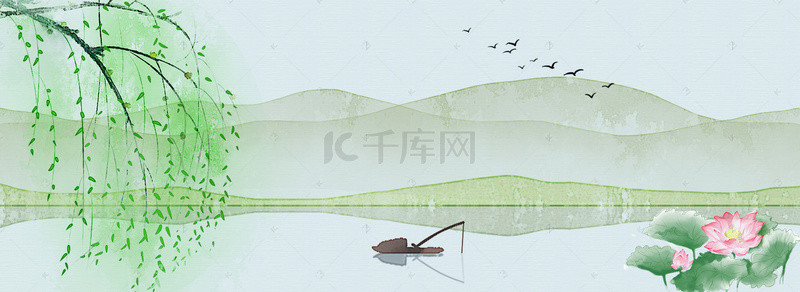 简约中国风文化标语背景海报