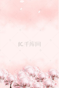 小清新插画春季桃花节海报背景素材