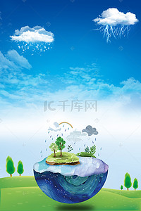 天气气象背景图片_国际气象节卡通气象地球海报