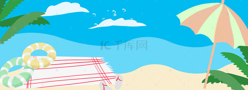夏天淘宝促销海报背景图片_夏季夏日清新蓝色电商海报背景