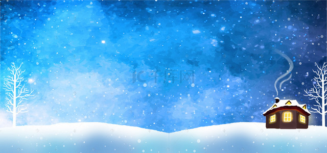 手绘书籍背景图片_冬季户外手绘雪banner