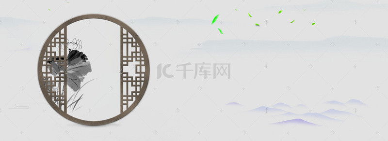 园林简约灰色海报背景banner