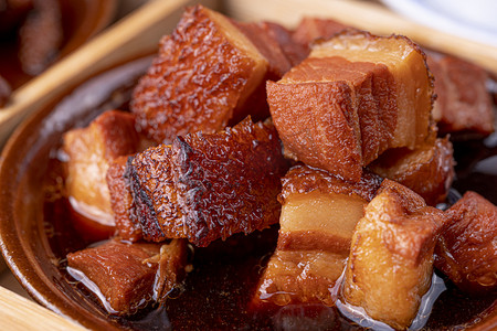 三高食物摄影照片_美食美味小吃川菜红烧肉摄影图配图