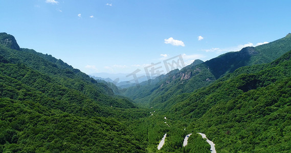 中国秦岭山区川道山峰山脉祖国风光航拍中国